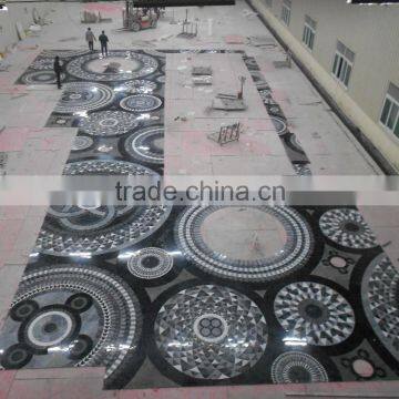 Russian Style Marble Waterjet Pattern With Glass photo-3