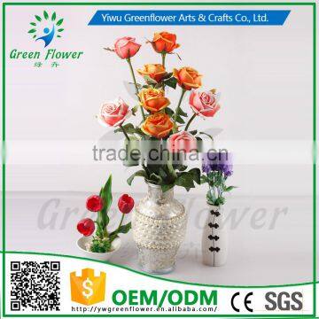 2016 Wholesale 12 PCS 8 Color Latex Artificial PU Flowers Rose Bouquet Wedding Bridal Decor Display Christmas Real Touch Flower photo-4