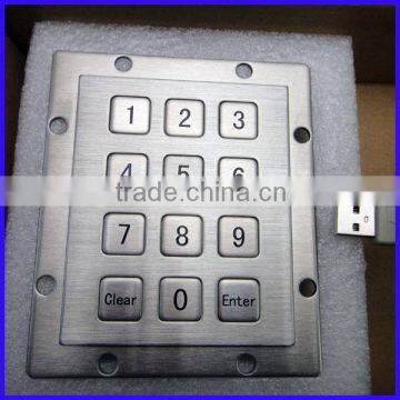 stainless steel 12 keys keypad