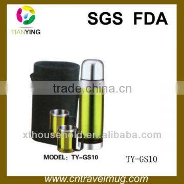Stainless steel vacuum flask and thermos coffee mugs gift set