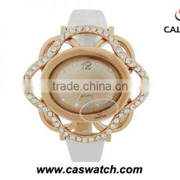 Fashion Four leaves shape rose-gold ladies diamond watch