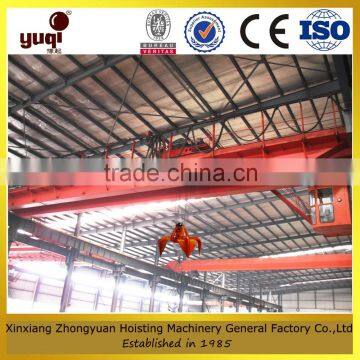 bulking material lifting double girder overhead grab crane