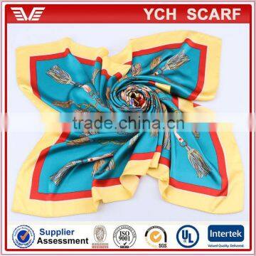 Lady style square satin silk scarf