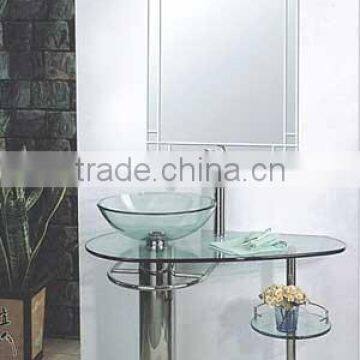 bathroom vanity unit/glass bathroom vanity unit/free standing bathroom vanity unit