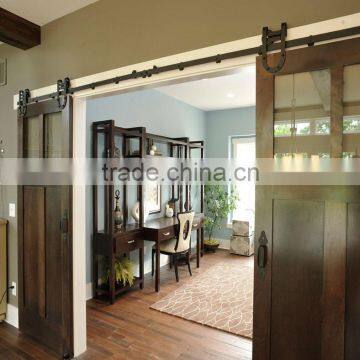 Multifunctional sliding glass window wooden doors for home office