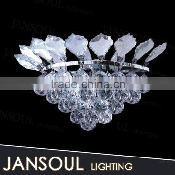 2015 new design cheap leaf shape indoor crackled crystal glass balls wall sconce for weddings