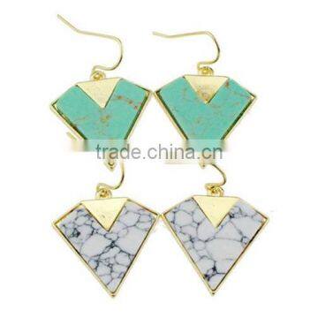 Turquoise chevron pendent earring