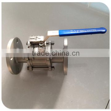 PN16 3-PC stainless steel flanged ball valve DN32