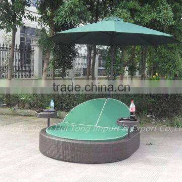 Modern With Umbrella Garden PE Rattan Wicker Sofa Bed