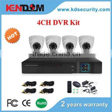 KENDOM Traditional Analog 600TVL DVR Kit Day & Night Cheap Kit DVR 4 Cameras for Home, Shop, Store 4CH CCTV DVR Kit