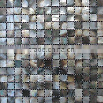 Factory supplier Blacklip sea shell mosaic sheet,with joints on mesh,bathroom tile