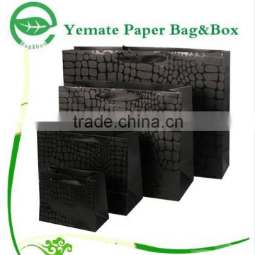 promotional custom luxury plain black nested fancy paper shopping bag