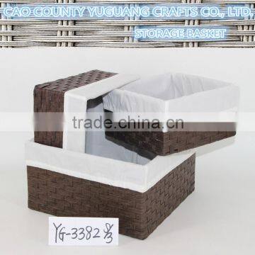 Eco-friendly material paper straw bread basket with liner