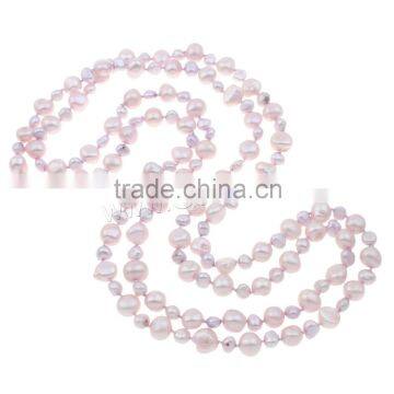 Pink Long Natural Freshwater Pearl Necklace