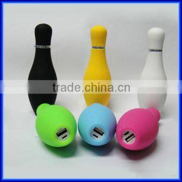 Mini Cool Bowling Portable Mobile Power for Phone/colorful bowling mobile power for cellphone