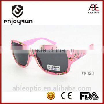 children popular flower pattern cute lovely kids' polarized sunglasses red frame eye glasses wholesale