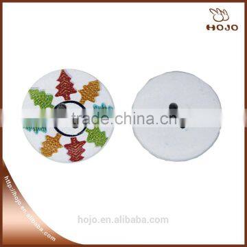 Sewing 2 Holes colorful trees Round Pattern Wood Buttons 2.5cm