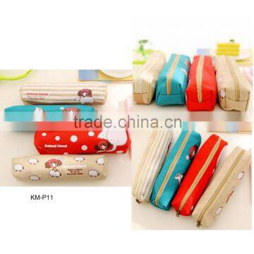 China supplier best quality canvas school kids slim pencil case