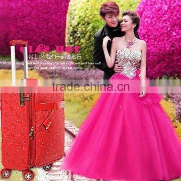 2015 Red Beautiful Bride Professional Makeup Wedding Trolley Case