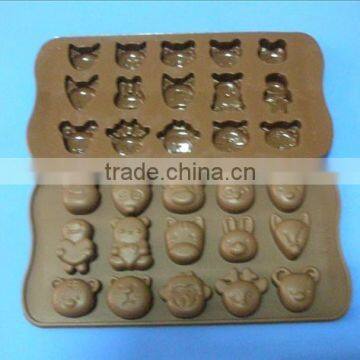 FDA/LFGB/SGS approved high quality lovely animal silicon chocolate mold