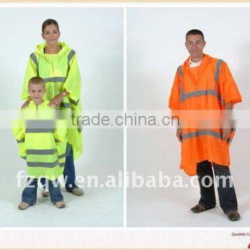 170t polyester ac poncho 3m reflective raincoat