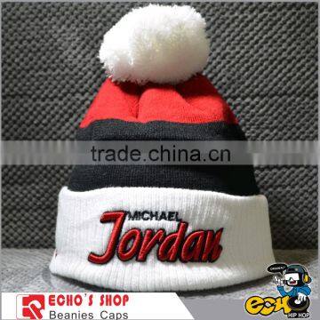 Wholesale Cheap Beanie Hat Custom Pom Pom 100% Acrylic Beanie Hat