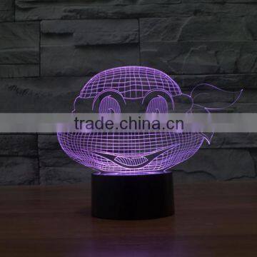 New Teenage Mutant Ninja Turtles Colorful 3D LED Lamp Touch Switch Night Light Gradient Visual Illusion Reading Lamp Holiday photo-5