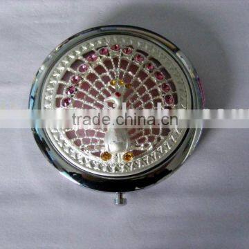 round shape two side metal compact mirror