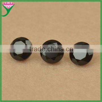 wholesale cheap price round rough loose natural black sapphire stone