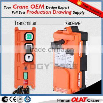 F21-2D 1 transmitter+1 receiver 12 buttons Hoist crane remote control wireless radio remote control