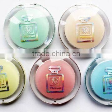 2015 newly customized logo hand mirror with one side perfume pattern for ladies,ME106C