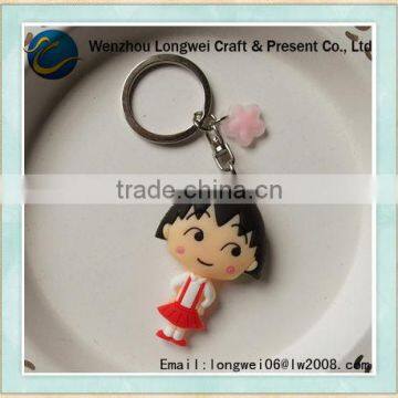 Maruko shaped 3d pvc keychain/soft pvc rubber keychain