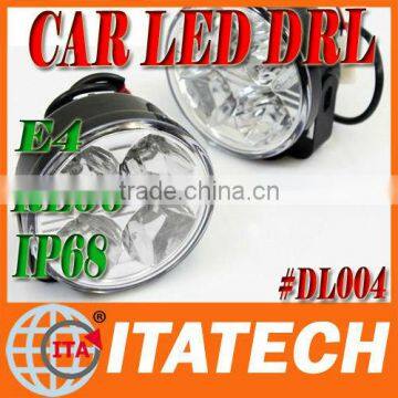 EURO MERCEDES BENZ STYLE DRL 4 LED SMD ROUND DAYTIME RUNNING LIGHTS