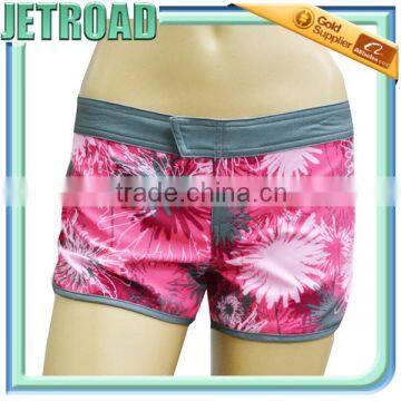 Women 4 way stretch sublimation printed Floral Board Shorts