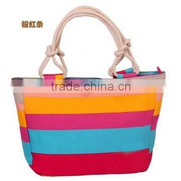 2015 promotional fashion eco-friendly canvas beach bag for women