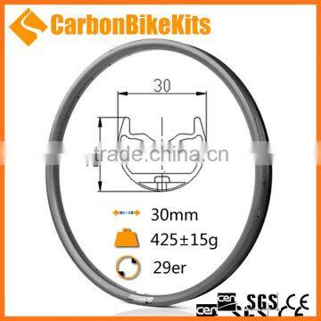 CarbonBikeKits Tubeless Cross Country carbon 29er 30mm wide 25mm deep 29 mountain bike rim, chinese mtb rim 26 S-XC29U-30