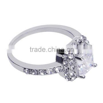 Glittering Austrian Crystal Rings 18k White Gold Gp Zircon Ring photo-2