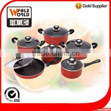 Aluminum 12pcs cookware sets with bakelite handle