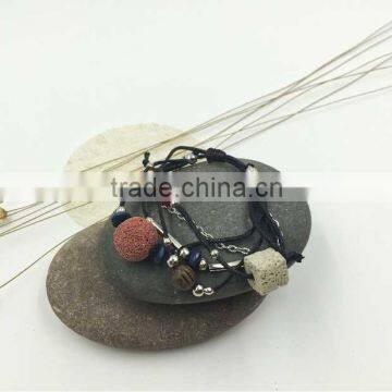 Bob Trading Custom Volcanic Lava Rock Stone Bracelet Wholesale Survival Paracord Watch