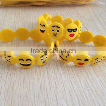 Wholesale Kids Make you smile Emoji Face Pvc Bracelet