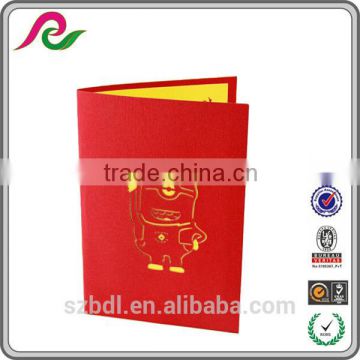 laser cutting children gift 3D pop greeting card