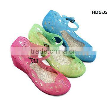 Leisure Wholesale Women Wedge PVC Party Sandals 2015