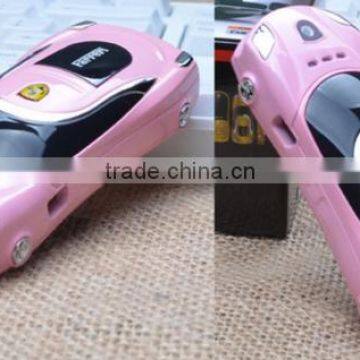 158-Sports-car Shape Cellphone Pink Phone Mini Kids Car Phone Dual Sim Colorful Design