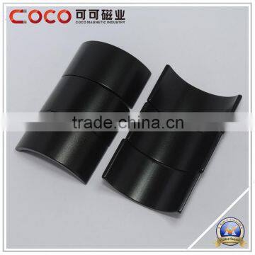 black epoxy curve shape motor neodymium magnet with rohs