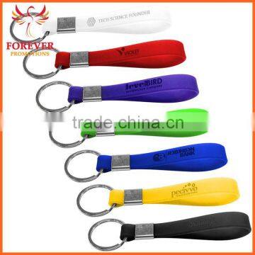 Wholesale Promos Cheap Souvenir Custom Silicon Strap Keychain Ring                        
                                                Quality Choice