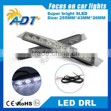 2x Car Light 9LED DRL Fog Driving Daylight Daytime Running LED White Head Lamp W