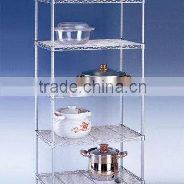 Chromed Metal Wire Shelving, Chrome-plated Wire display rack, Slant wire rack