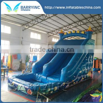 Barry new hot blue seeworld inflatable slides for kids , kids water slide