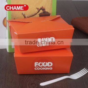 Disposable kraft paper fast food container box for lunch take away.