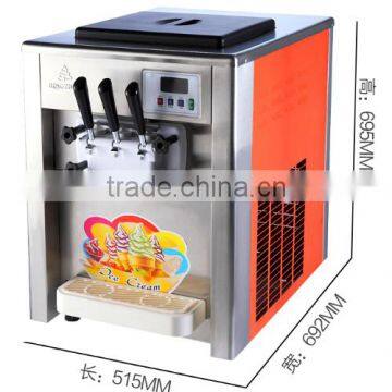 Commercial Counter Top Digital Three Flavors Soft Ice Cream Machine For Sale